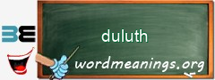 WordMeaning blackboard for duluth